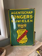 Emaille reclamebord Fongers rijwielen Groningen fiets, Ophalen of Verzenden, Zo goed als nieuw, Reclamebord