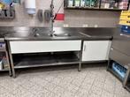 RVS horeca spoeltafel met onderschap 295 x 73 cm, Ophalen, Gebruikt, Meubilair