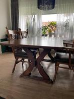 Eethoektafel , kloostertafel , massief hout, Huis en Inrichting, Tafels | Eettafels, Ophalen, Gebruikt, Eikenhout, 50 tot 100 cm