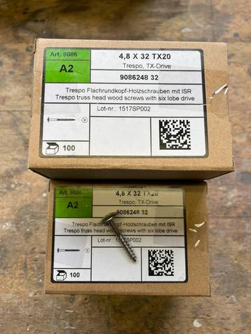 500 Trespo houtschroeven RVS 4,8x32mm beschikbaar voor biedingen