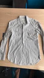 Heren overhemd Diesel M valt groot uit grijs/wit gestreept, Diesel, Wit, Zo goed als nieuw, Halswijdte 39/40 (M)