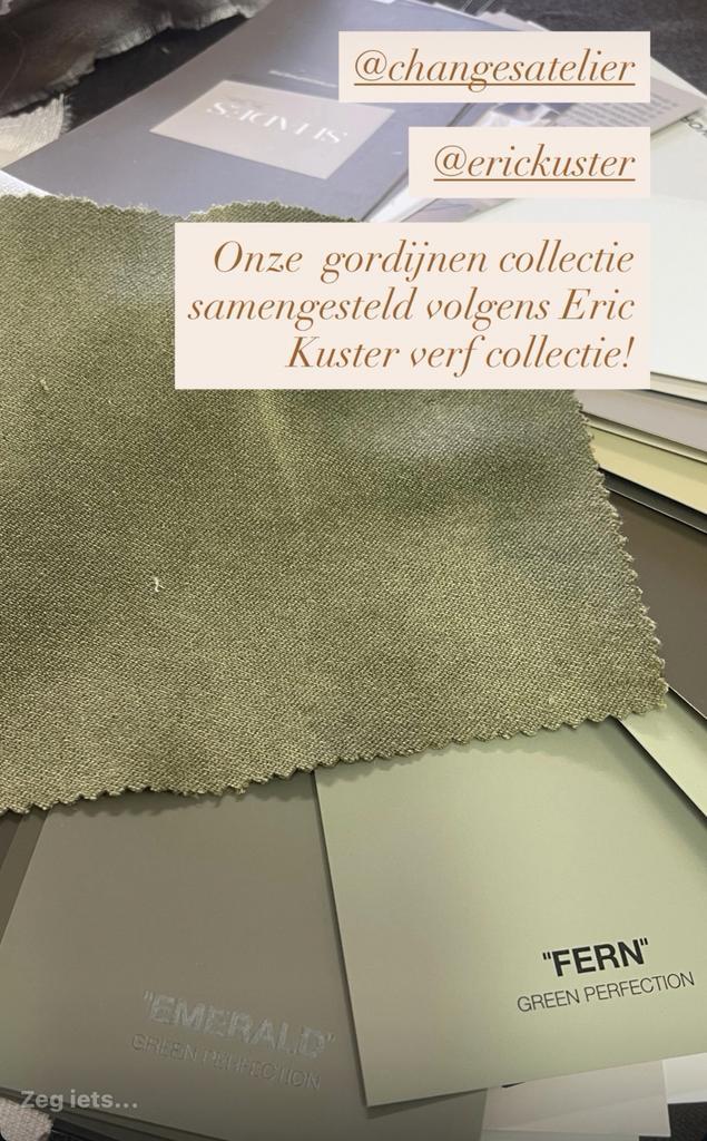 Hotel chick velours olijf groen gordijnen op maat, Huis en Inrichting, Stoffering | Gordijnen en Lamellen, Nieuw, 200 cm of meer