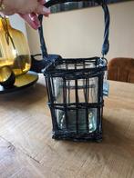 Mooie rotan / glazen vaas, Huis en Inrichting, Ophalen, Overige kleuren, Minder dan 50 cm, Glas