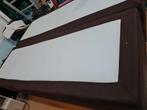 Tweepersoons boxspring bruin 140x200 cm met topper, Ophalen, Gebruikt, Bruin, Tweepersoons