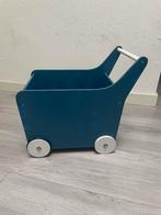 Blauwe loopkar met rubberen banden, Huis en Inrichting, Woonaccessoires | Krantenbakken en Lectuurbakken, Ophalen, Zo goed als nieuw