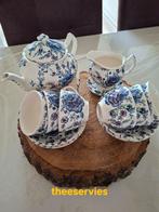 Rose chintz blue  theepot, kop en schotels en melkkan 0,35L, Ophalen of Verzenden