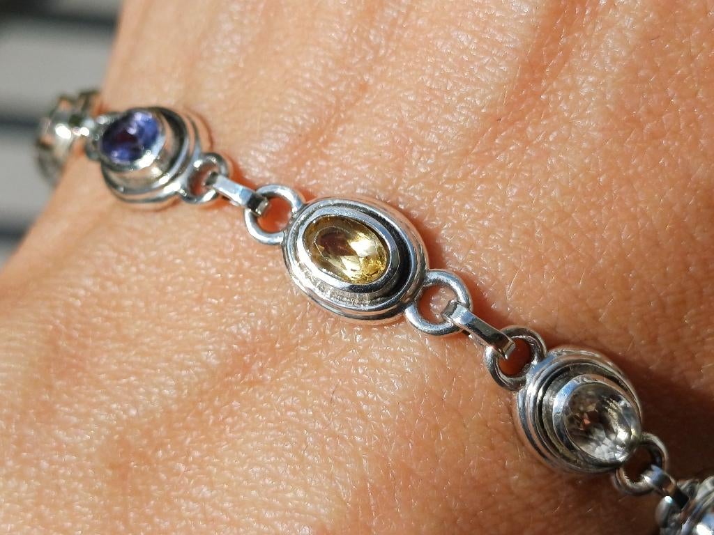 Vanoli 925 zilveren armband topaas citrien peridot granaat, Vanoli, Overige kleuren, Amsterdam, Nieuw