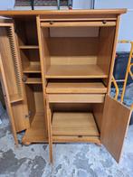 Houten computerkast met rolluik en opbergruimte, Huis en Inrichting, Ophalen, Gebruikt, 70 tot 120 cm, Klassiek, Functioneel