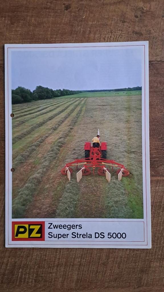 PZ Zweegers SUPER STRELA DS 5000 hooihark, hooischudder, Ophalen of Verzenden, Zo goed als nieuw, Folder