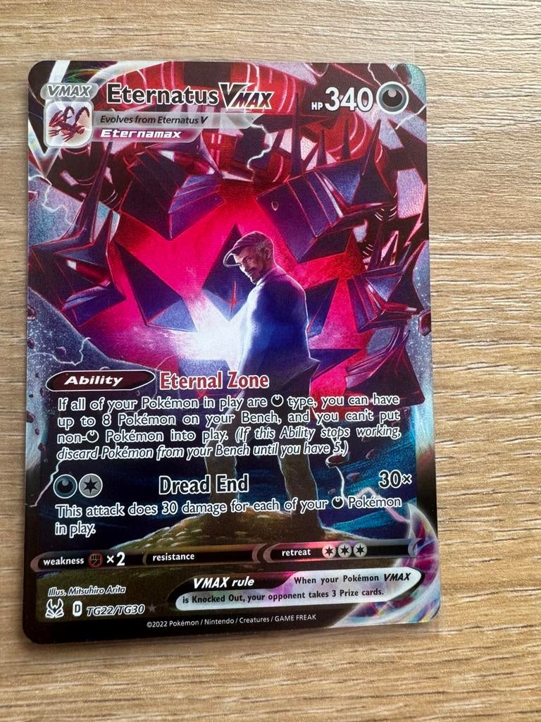 Eternatus Vmax tg22/tg30 Lost Origin Pokemonkaart, Ophalen of Verzenden, Zo goed als nieuw, Losse kaart, Foil