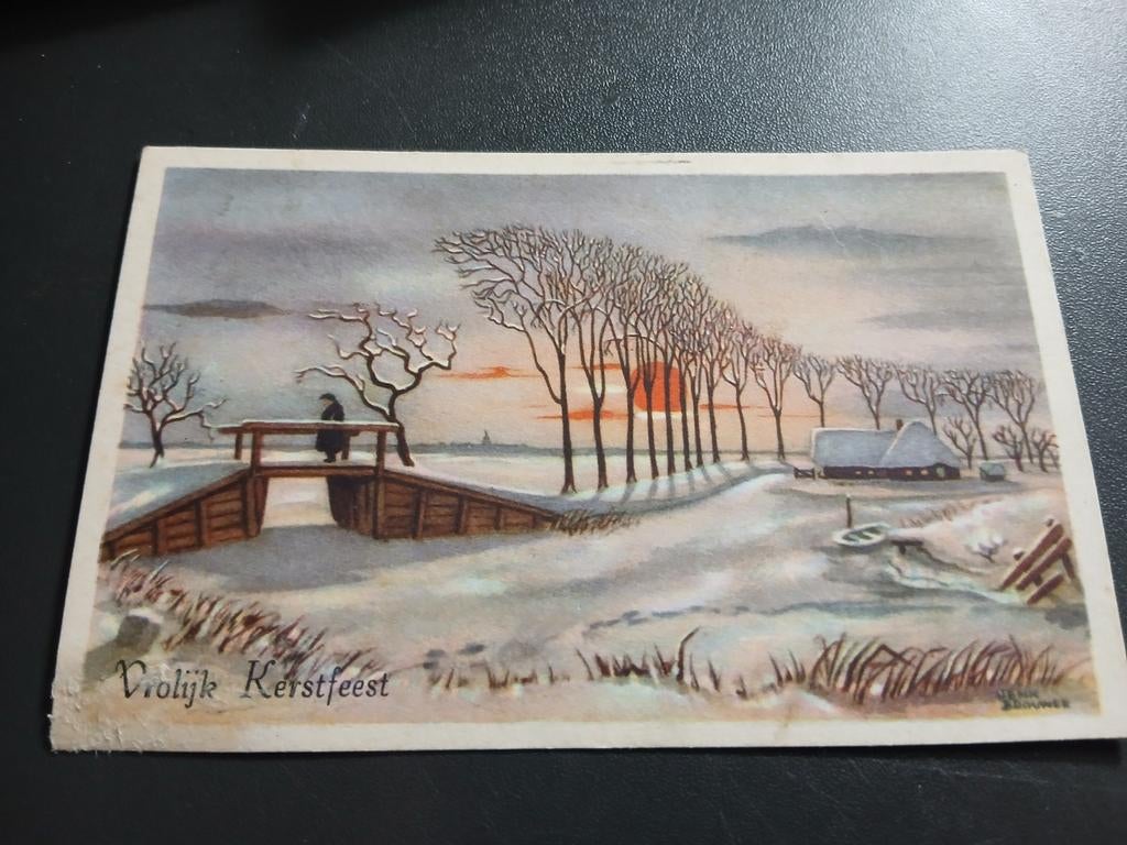 ANSICHTKAART VROLIJK KERSTFEEST 1952, Ophalen of Verzenden, 1940 tot 1960