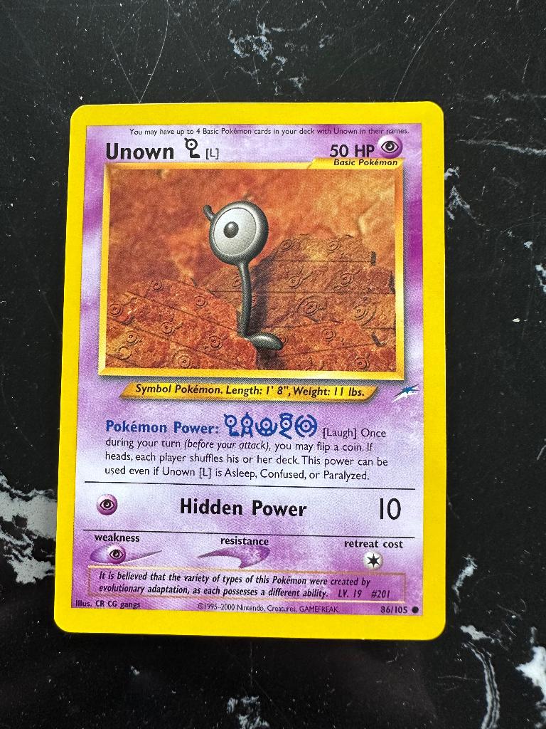 Unown L neo destiny, Ophalen of Verzenden, Zo goed als nieuw, Losse kaart