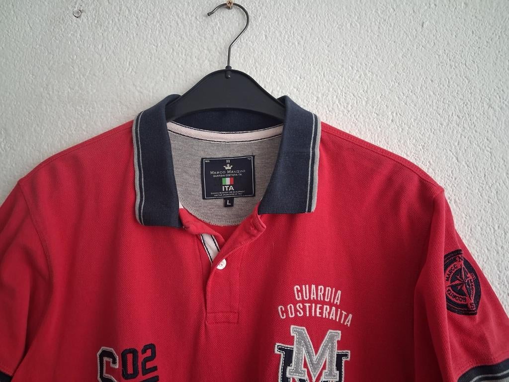 Marco Manzini Polo Shirt Rood Maat L, Maat 52/54 (L), Marco Manzini, Ophalen of Verzenden, Gedragen