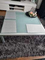 Salontafel aluminium met melkglas 105x105cm, Ophalen