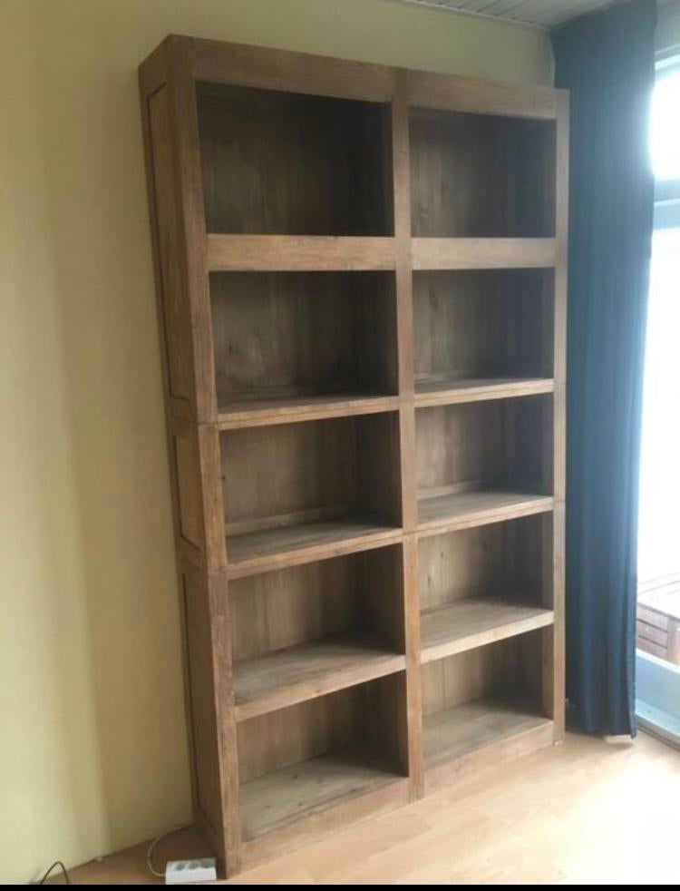Boekenkast teak, Ophalen, Zo goed als nieuw, 25 tot 50 cm, 200 cm of meer