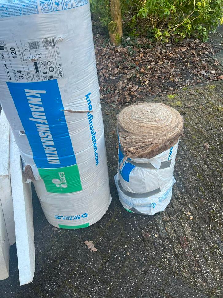 Isolatiemateriaal: Tempex en Knauf Naturoll Glaswol, Doe-het-zelf en Verbouw, Isolatie en Afdichting, Nieuw, Glaswol, 12 cm of meer