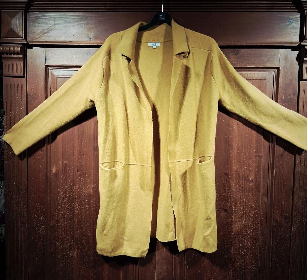 mosterdgeel halflang vest M-L Kilky, Ophalen of Verzenden, Zo goed als nieuw, Maat 42/44 (L), Overige kleuren