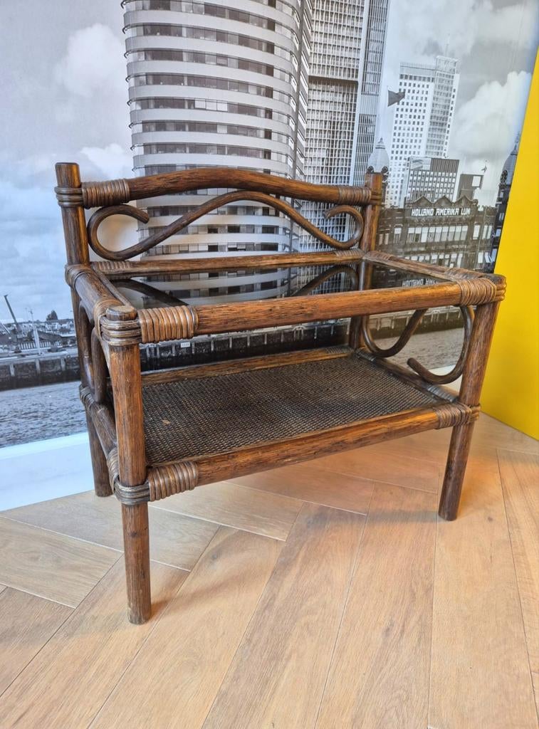 Rotan bijzettafel, Antiek en Kunst, Ophalen