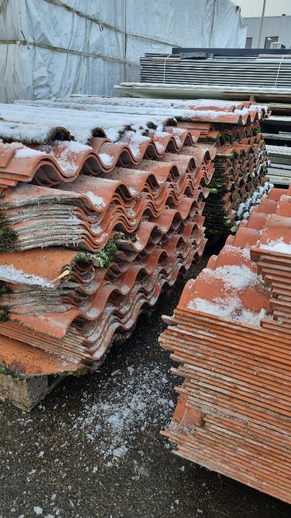 Vezelcement golfplaten ( 417 ), Ophalen, Gebruikt, Steen of Klei, Zwart