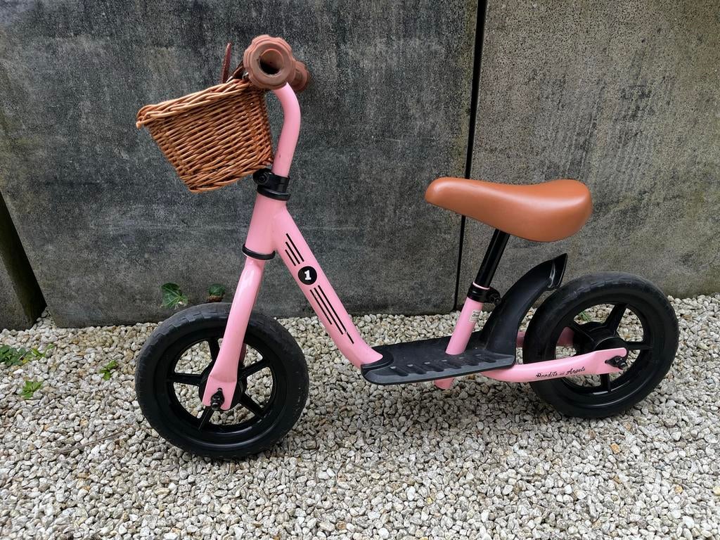 Roze loopfietsje met mandje - nieuw, Ophalen, Zo goed als nieuw, Minder dan 16 inch