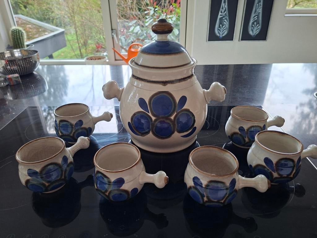 Mooi staffel stoneware bowle set, Ophalen of Verzenden