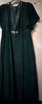 Elegante donkergroene avondjurk maat m, Kleding | Dames, Jurken, Maat 38/40 (M), Ophalen of Verzenden, Zo goed als nieuw, Onder de knie