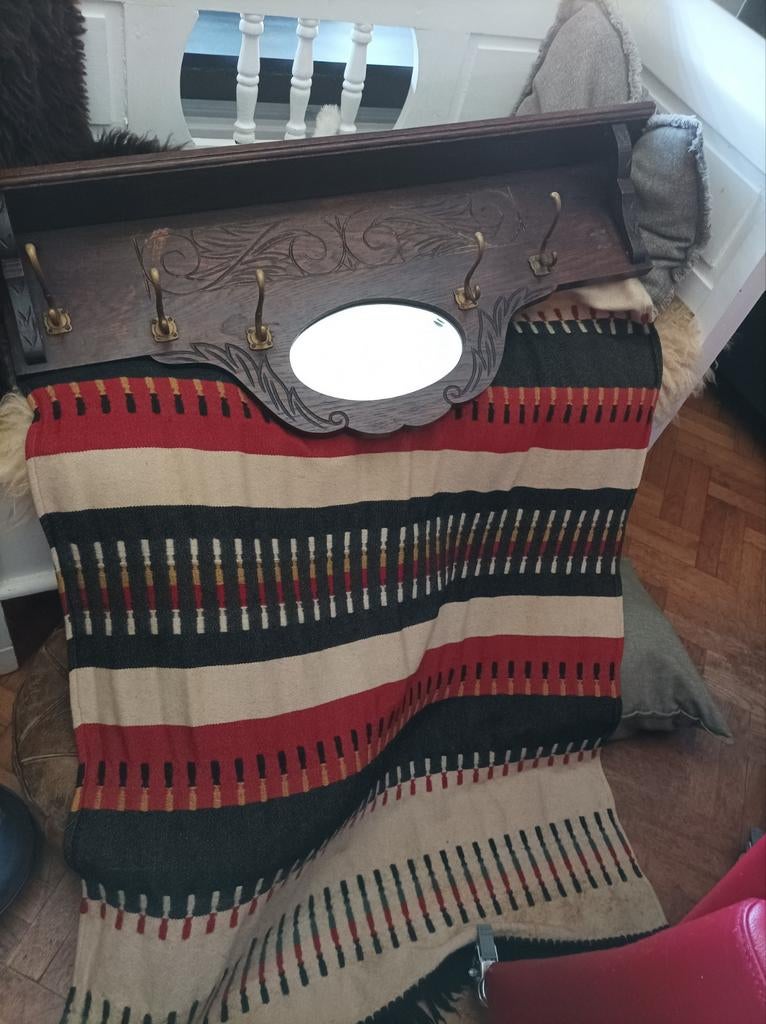 Twee brocante kapstokken, Huis en Inrichting, Woonaccessoires | Kapstokken, Ophalen, Hout, Wandkapstok, Minder dan 100 cm