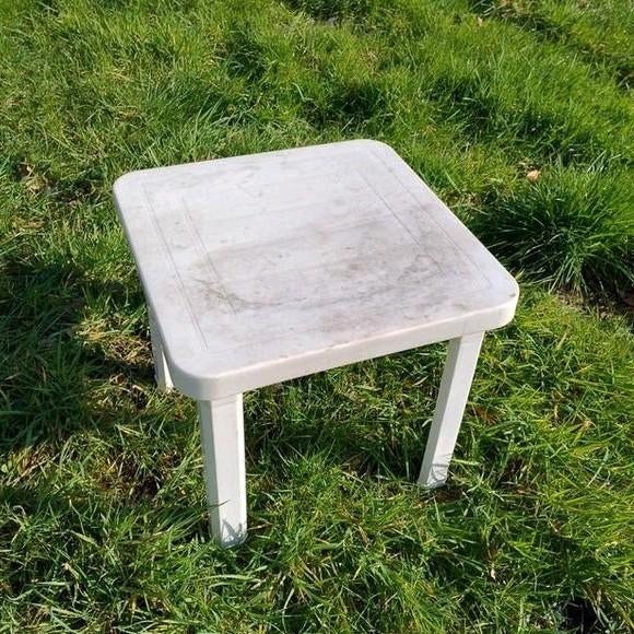 Wit kunststof krukje tuin, Ophalen, Gebruikt, Kunststof