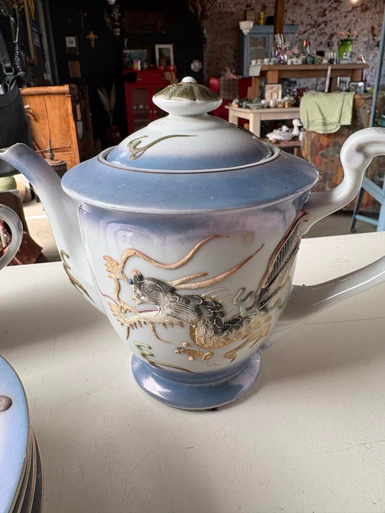 Vintage Japans Draken Theeservies - Compleet, Antiek en Kunst, Ophalen of Verzenden