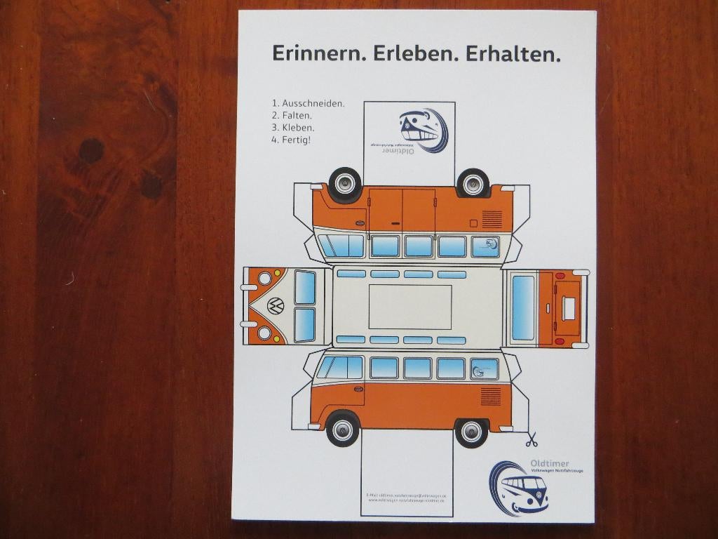 Bouwplaatje Volkswagen T1, Ophalen of Verzenden, Nieuw, Volkswagen