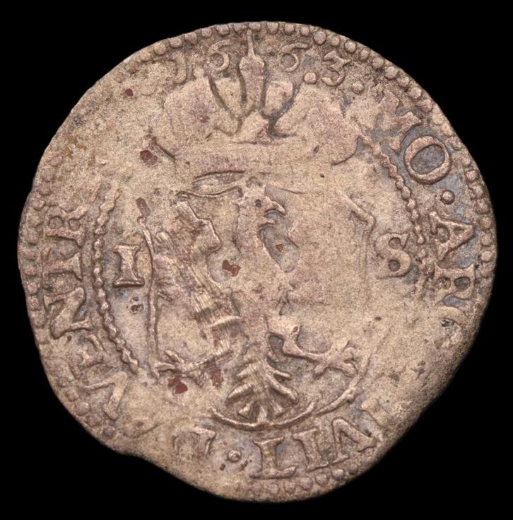 Deventer. Stuiver 1663. Fr/Zfr., Postzegels en Munten, Munten | Nederland, Losse munt, Overige waardes, Vóór koninkrijk, Zilver