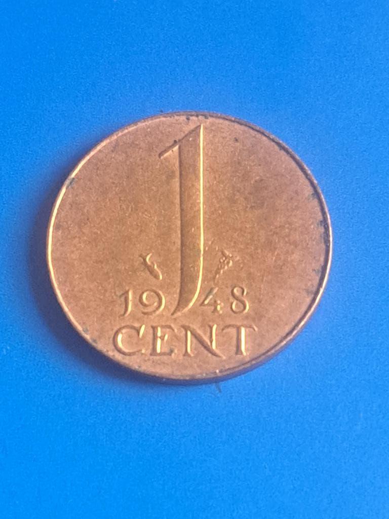 1948 cent Wilhelmina, kwaliteit, Verzenden, Koningin Wilhelmina, 1 cent, Losse munt