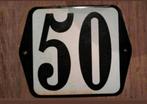 Emaille huisnummer 50, Antiek en Kunst, Antiek | Emaille, Ophalen of Verzenden