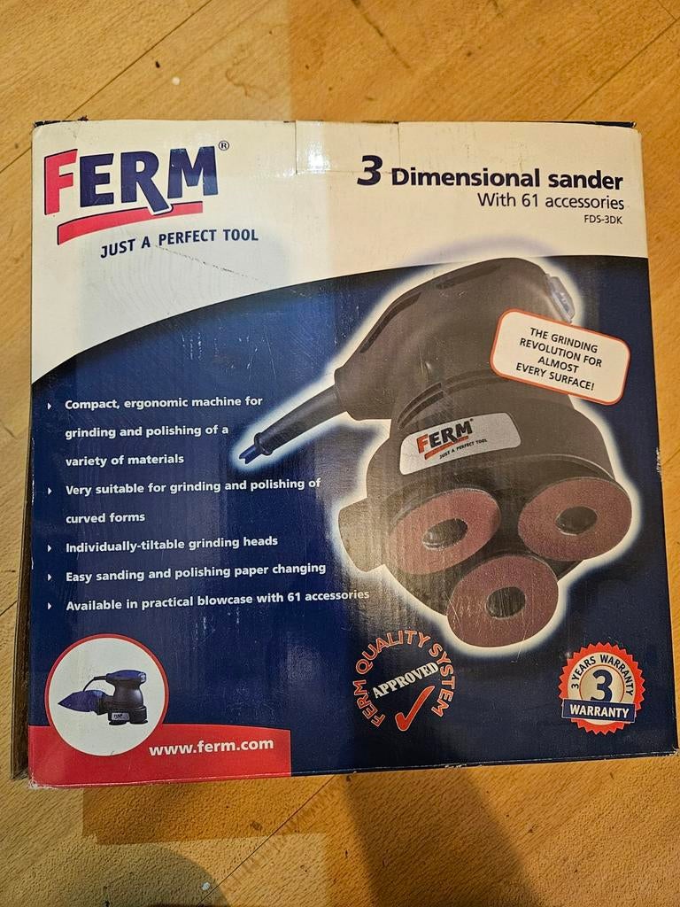 Te koop nieuwe schuurmachine Ferm.
Speciaal voor gebogen vla, Ophalen of Verzenden, Nieuw, Minder dan 600 watt, Vlakschuurmachine