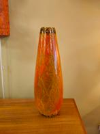 Vintage Oranje Groene Keramieken Vaas Vaasje Duitsland, Ophalen of Verzenden