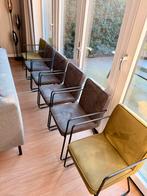 6 eetkamer stoelen antraciet/groen van By-Boo, Ophalen, Overige kleuren, Zo goed als nieuw, Stof