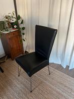 4x zwarte leren stoel GRATIS, Huis en Inrichting, Ophalen, Gebruikt, Zwart, Vier