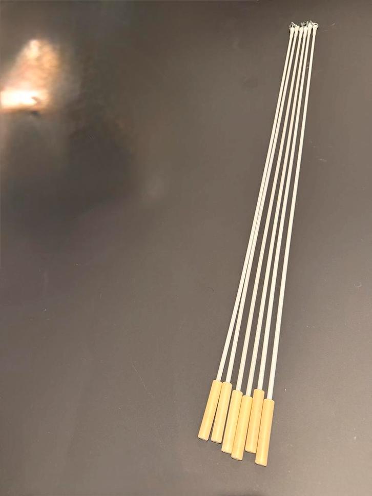 6 Trekstangen voor Gordijnen - Wit met Handvat, Huis en Inrichting, Stoffering | Gordijnen en Lamellen, Gebruikt, 100 tot 150 cm