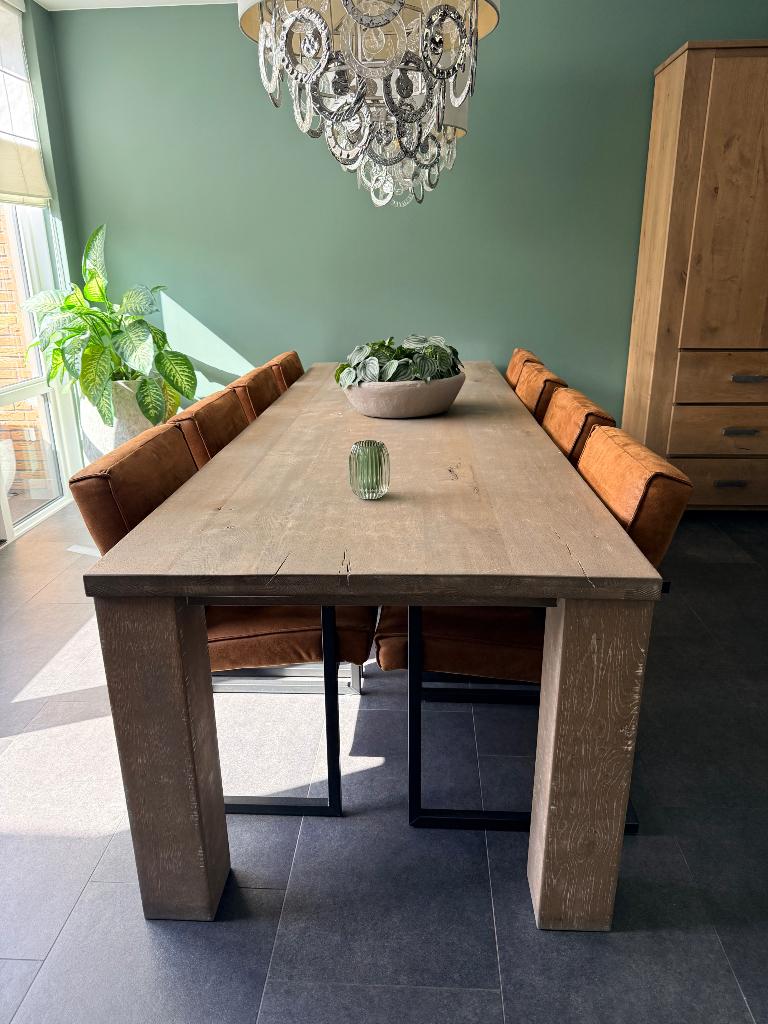 Eettafel, Huis en Inrichting, Tafels | Eettafels, Ophalen, Gebruikt, Stoer en landelijk, Eikenhout