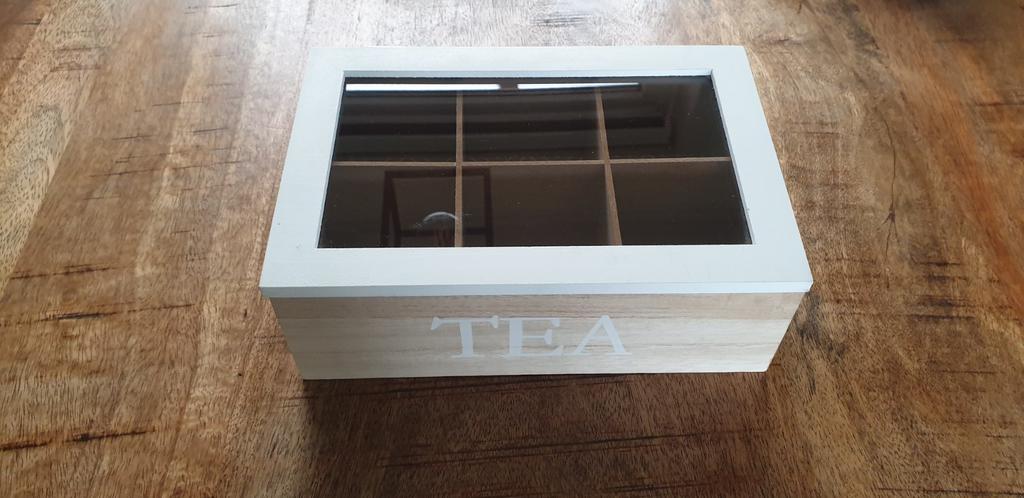Z.g.a.n theedoos, Huis en Inrichting, Hout, Ophalen of Verzenden, Zo goed als nieuw, Wit