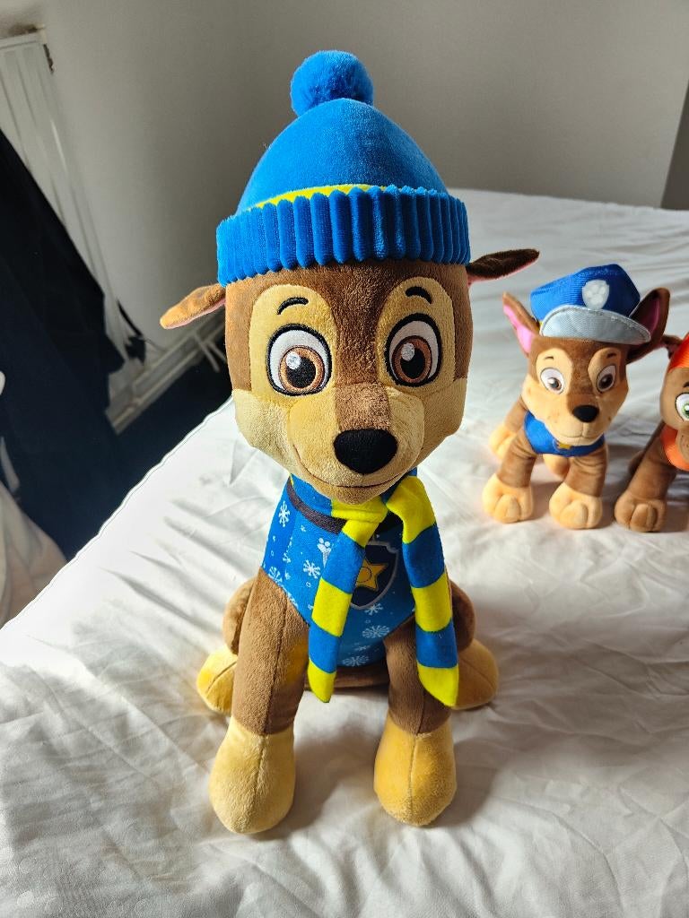 Grote paw patrol chase knuffel groot, Paw Patrol, Ophalen of Verzenden, Zo goed als nieuw, Hond