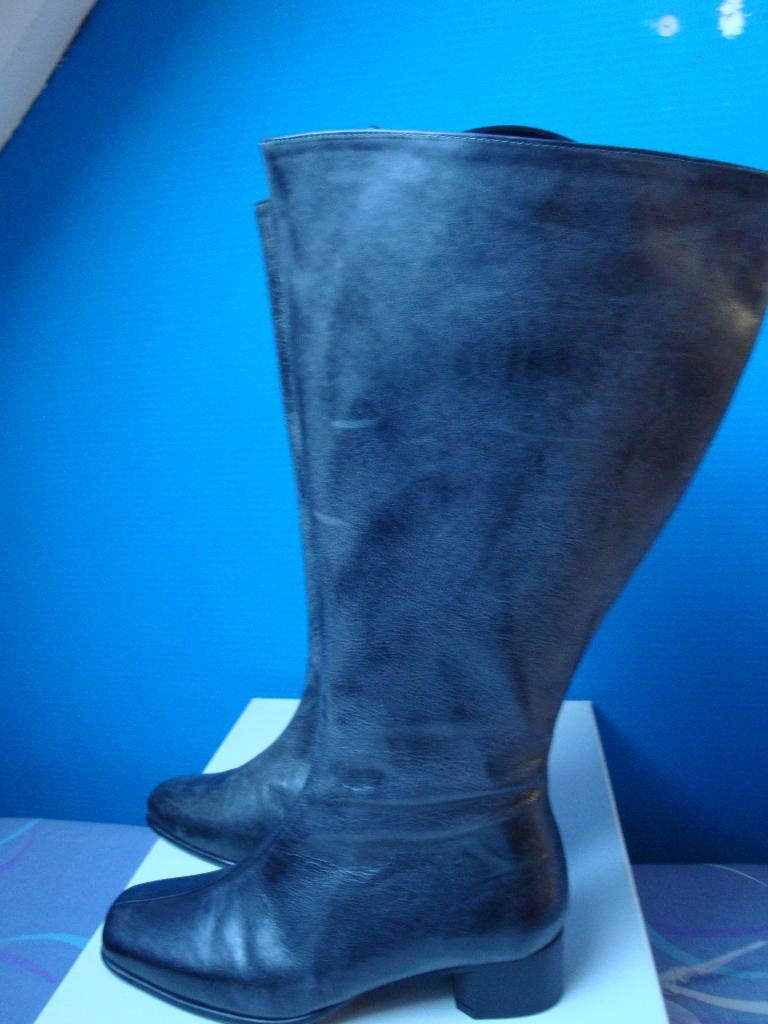 Maat 36 4XW. Nieuwe hoge zwart leren wijde PICARDI laarzen., Kleding | Dames, Schoenen, Hoge laarzen, Zwart, Nieuw, Ophalen of Verzenden