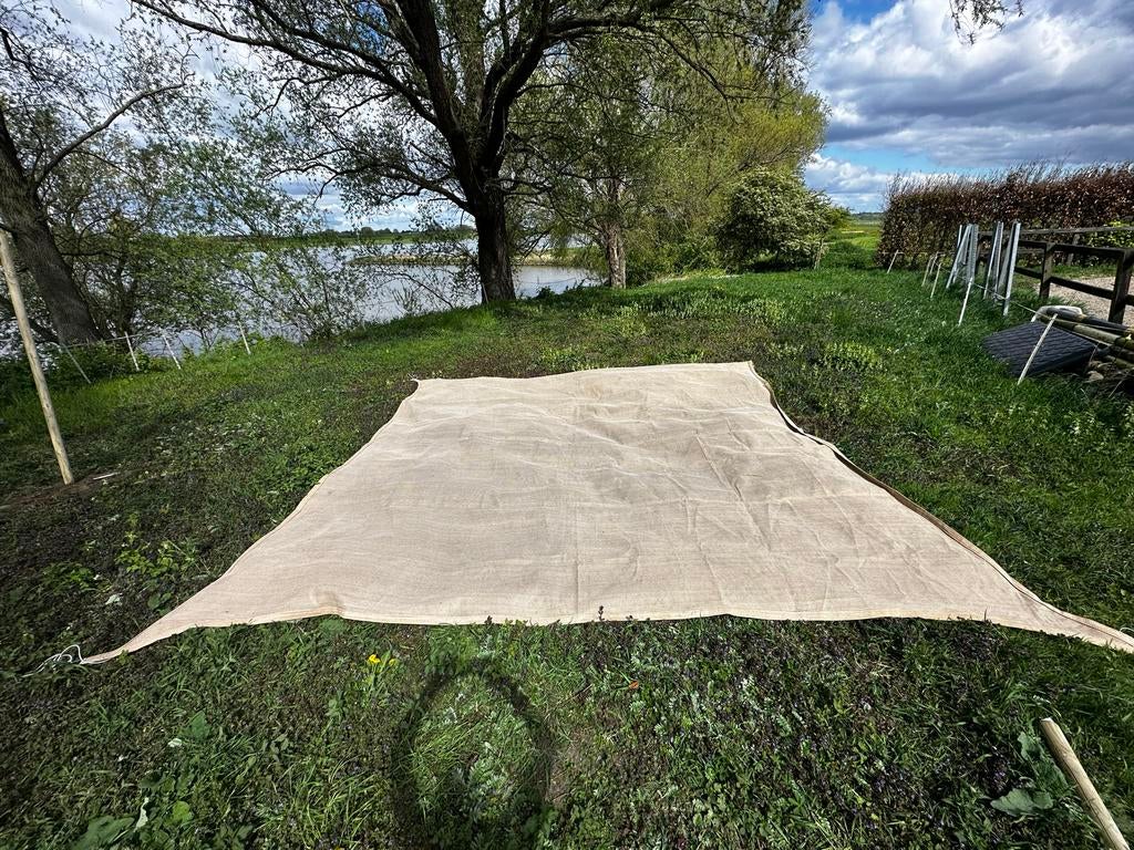 Schaduwdoek - Beige - 4 bij 5 m, Ophalen of Verzenden, Gebruikt