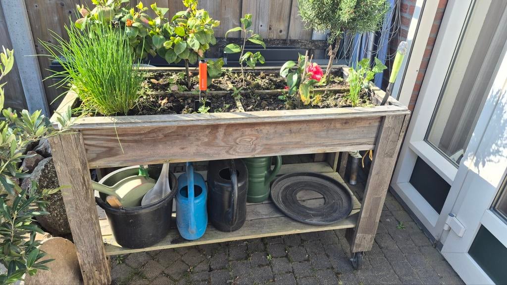 Kruiden plantenbak verrijdbaar ( zonder inhoud), Ophalen of Verzenden, Kunststof