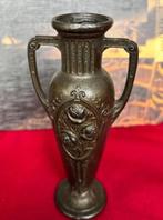 Antiek messing Jugendstil / Art Nouveau vaasje (15 cm), Ophalen of Verzenden