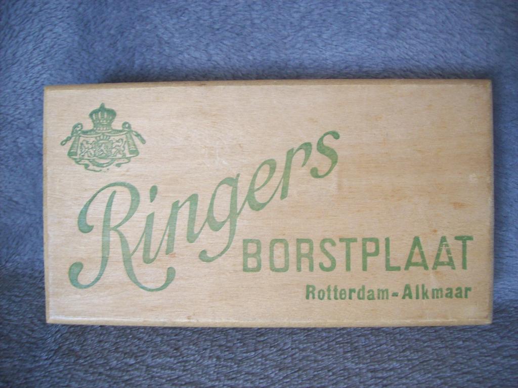 Vintage houten doos RINGERS BORSTPLAAT Rotterdam - Alkmaar, Ophalen of Verzenden, Gebruikt, Overige typen