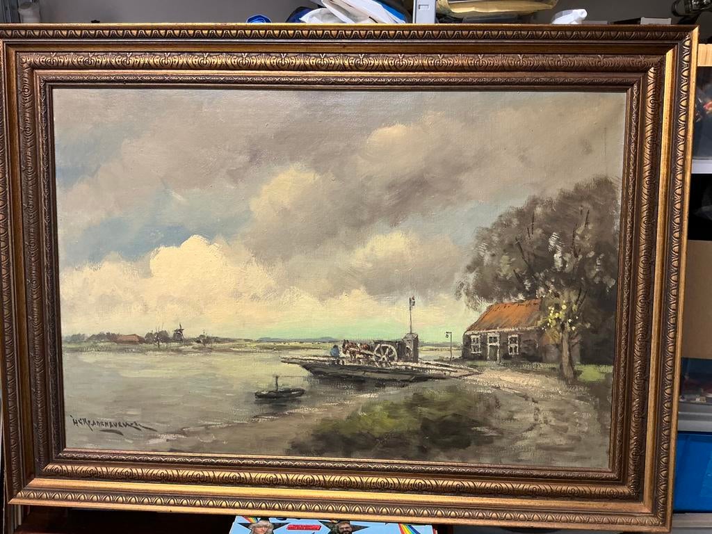 GIERPONTJE OP DE RIVIER VAN H.C.KRANENBURG KUNSTSCHILDER, Ophalen