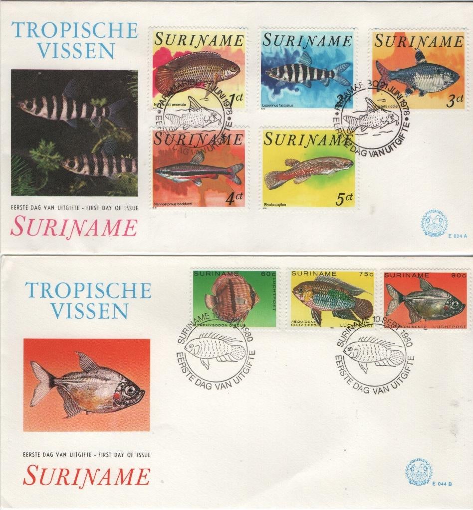 F2)2X FDC SURINAME, Verzenden, Postfris