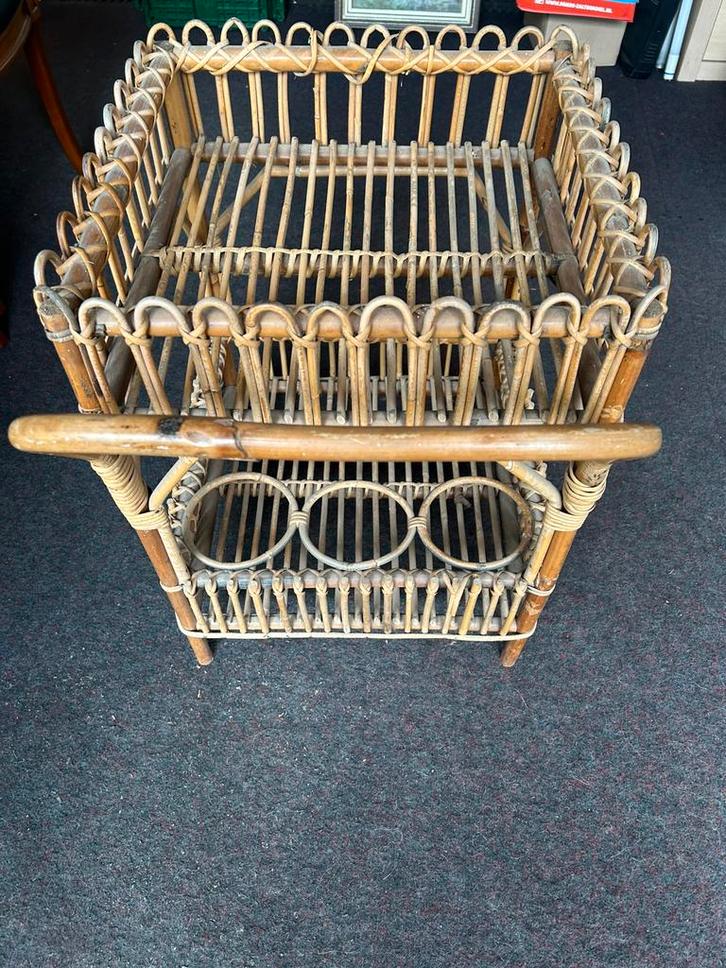 Vintage dranken trolley kar jaren 60, Huis en Inrichting, Woonaccessoires | Krantenbakken en Lectuurbakken, Gebruikt, Ophalen