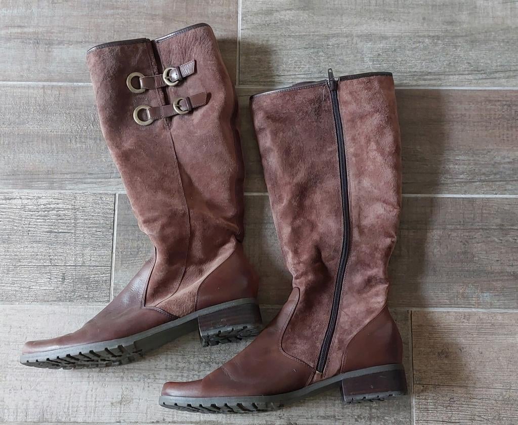 Nieuwe bruin suède leren laarzen maat 42, Ophalen of Verzenden, Nieuw, Bruin, Hoge laarzen